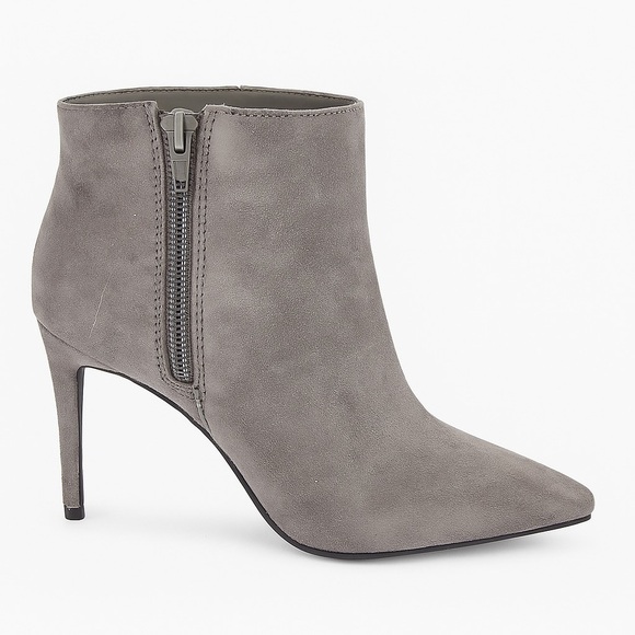 Express Gray Faux Suede Stiletto Booties – Size 8.5 - Picture 3 of 5